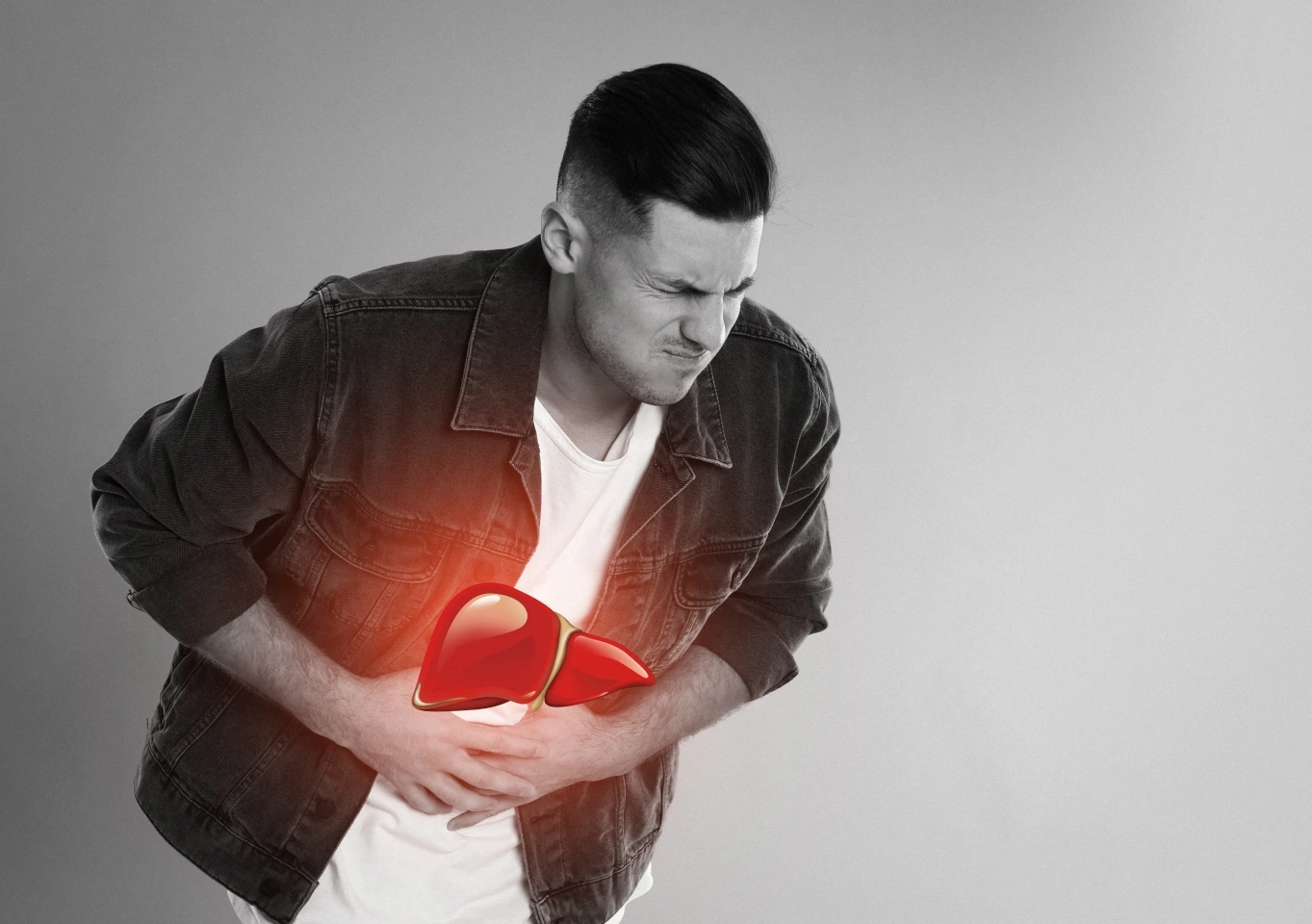 man with symptoms who may qualify for a fatty liver research study