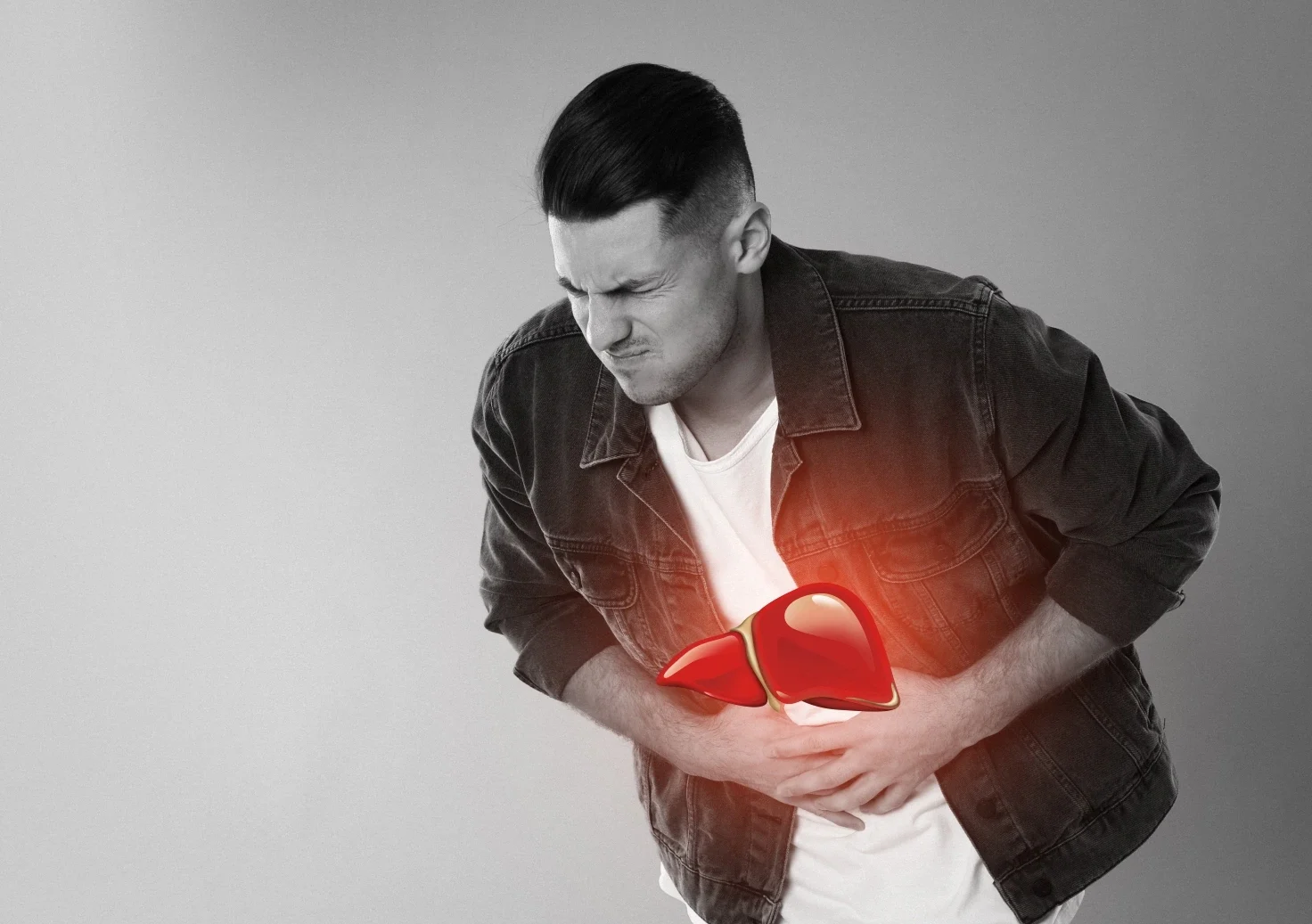 man with symptoms who may qualify for a fatty liver disease research study