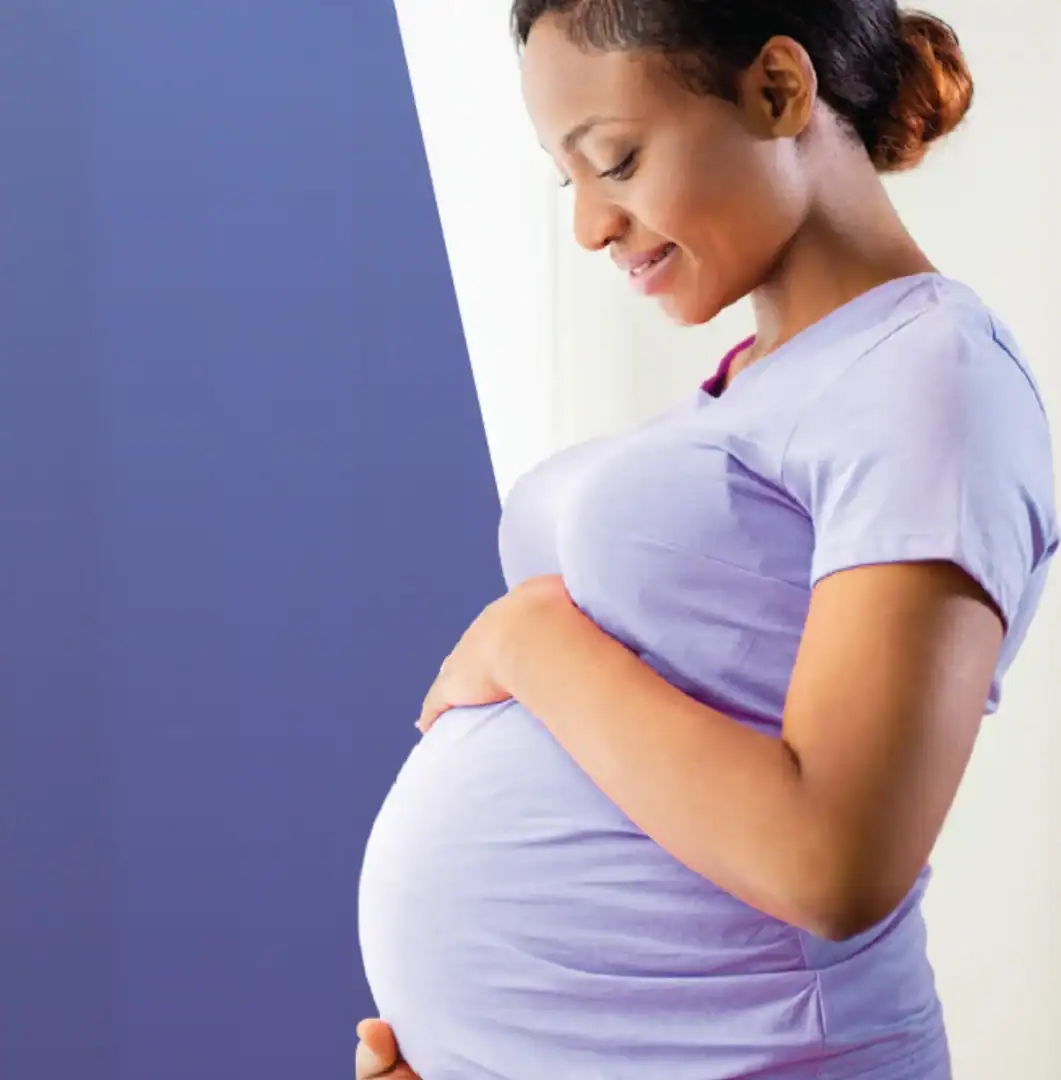 pregnant woman participating in a prenatal testing research study